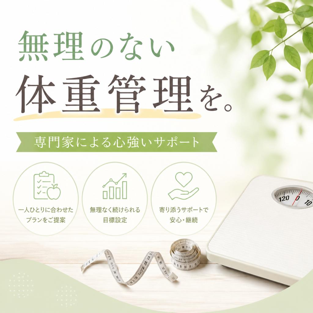 無理のない体重管理を。専門家による心強いサポート