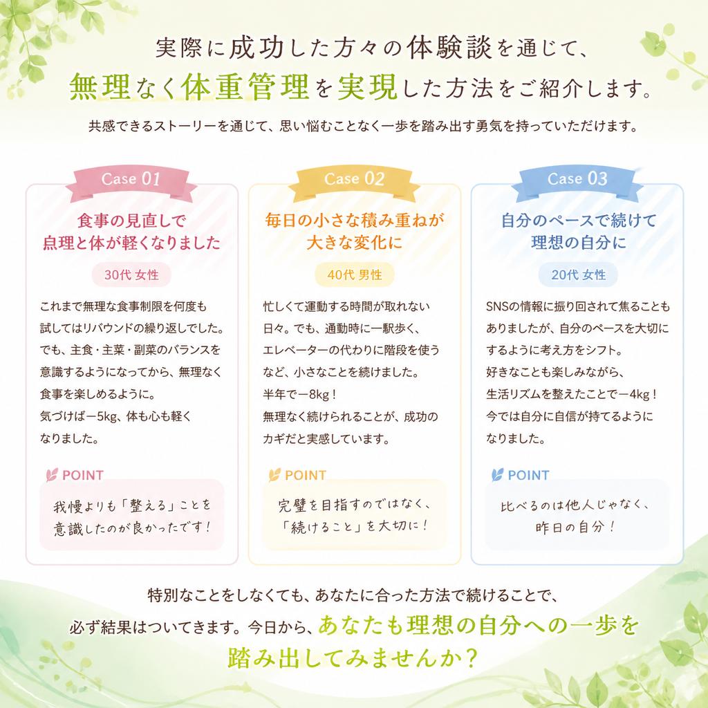 ウェイトコントロールの成功事例