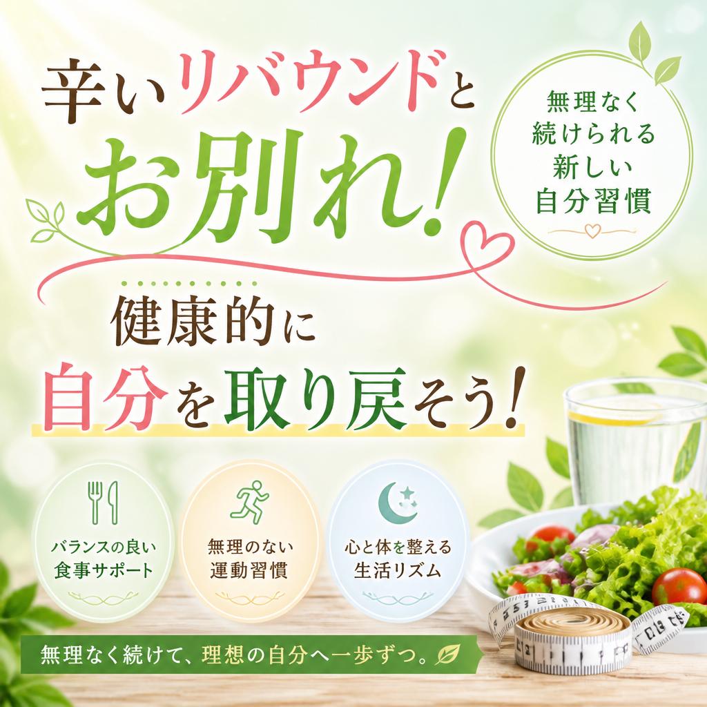 辛いリバウンドとお別れ！健康的に自分を取り戻そう！