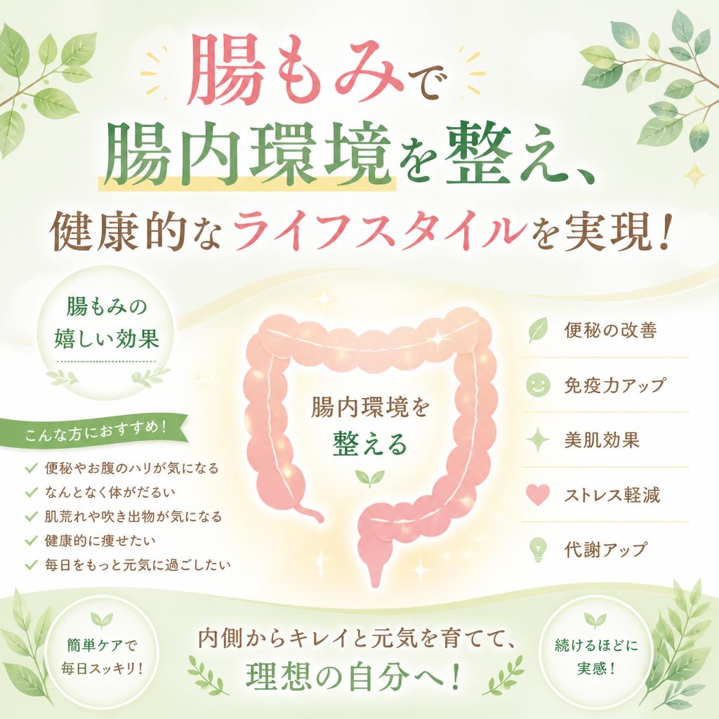 腸もみで腸内環境を整え、健康的なライフスタイルを実現！