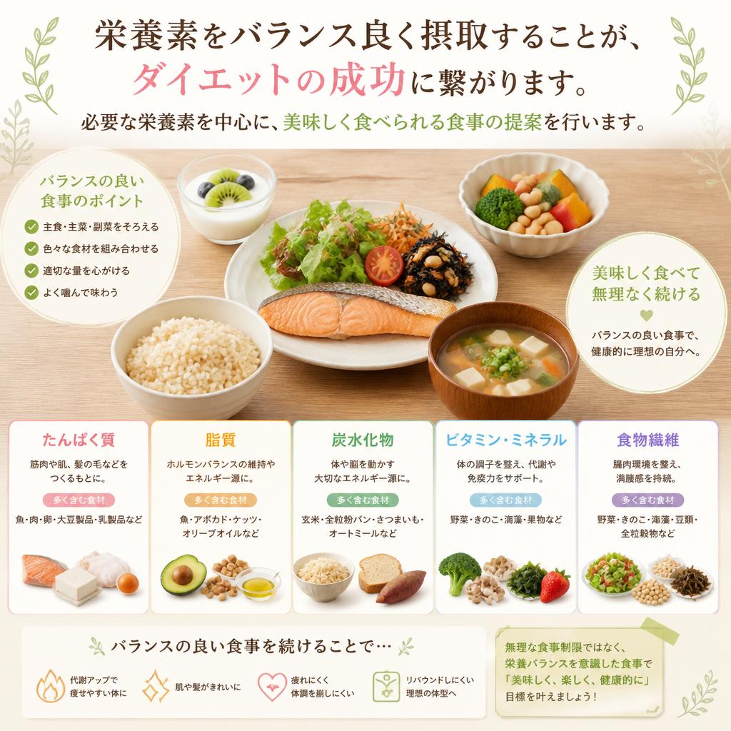 栄養バランスの取れた食事でダイエットを成功させる！