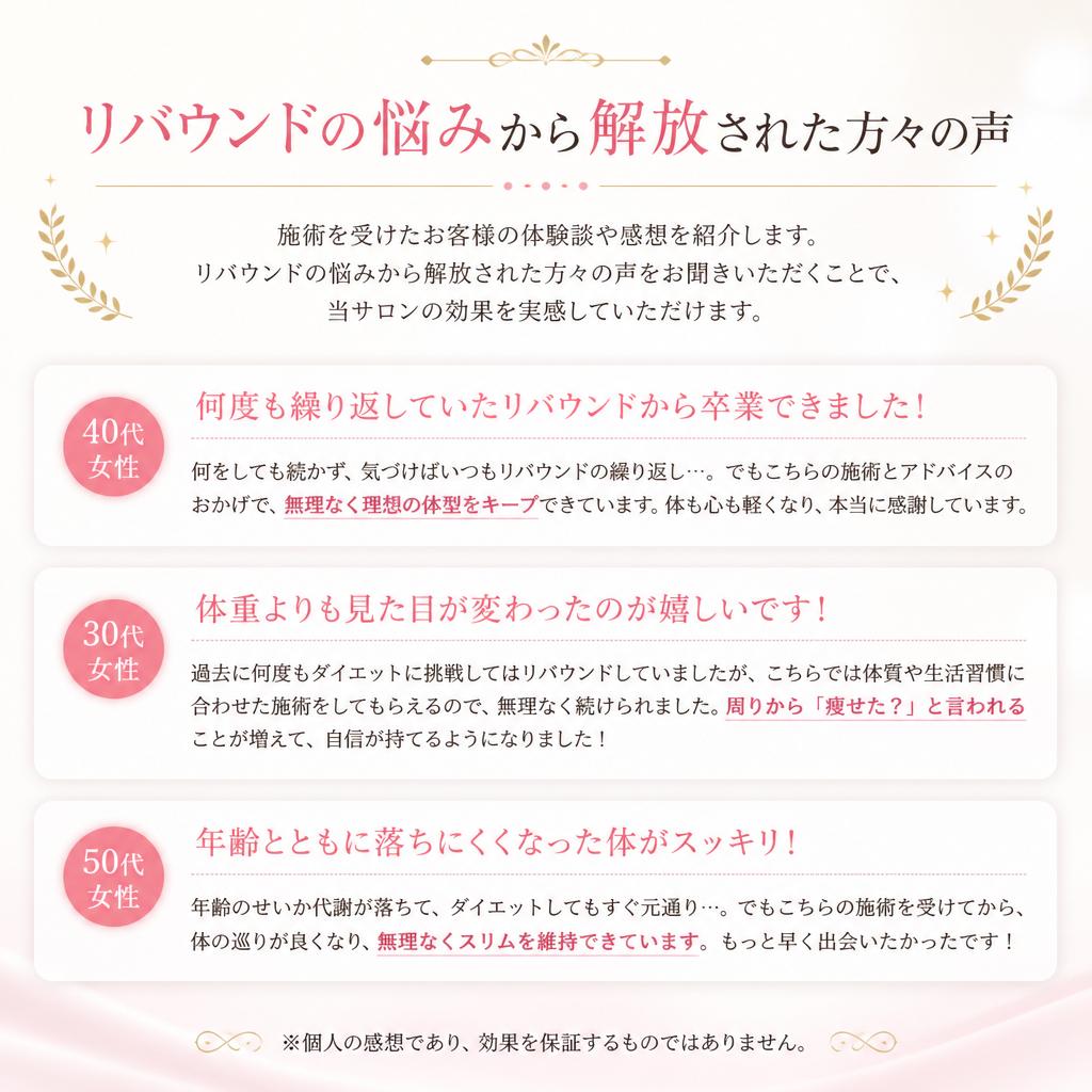 実際の施術内容とお客様の声