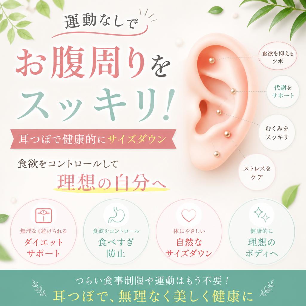 運動なしでお腹周りをスッキリ！耳つぼで健康的にサイズダウン