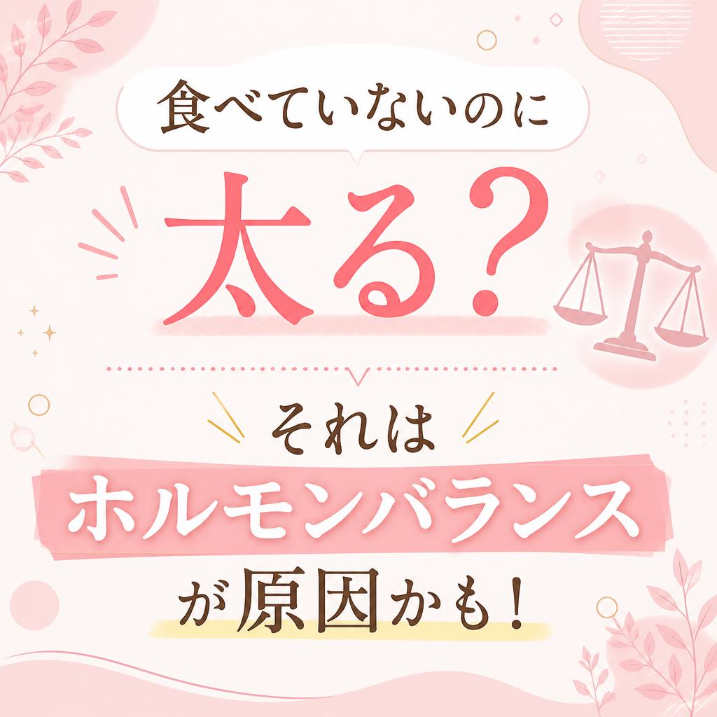 「食べていないのに太る？」それはホルモンバランスが原因かも！