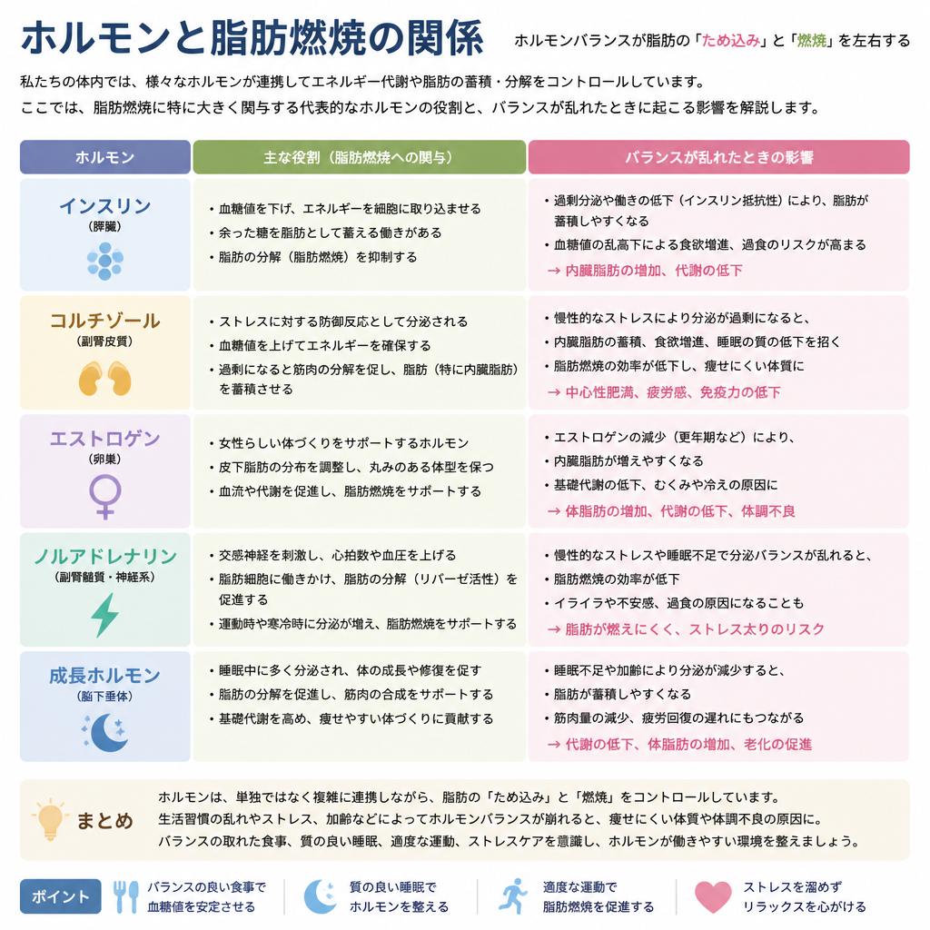 脂肪燃焼を妨げるホルモンの働き