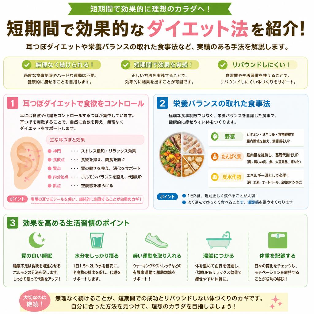 2. 短期間ダイエットのメソッドとは？