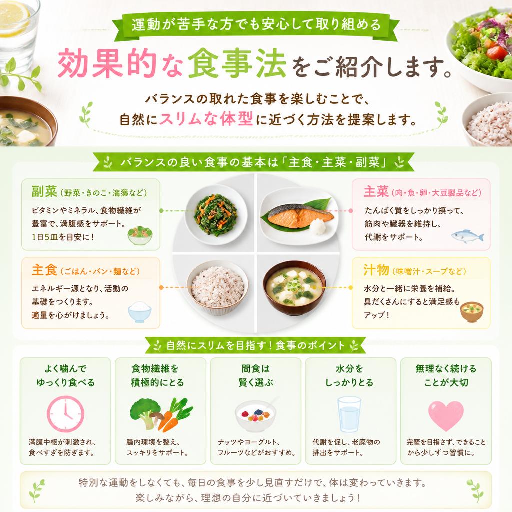運動なしでも成果を出す！実践的な食事法