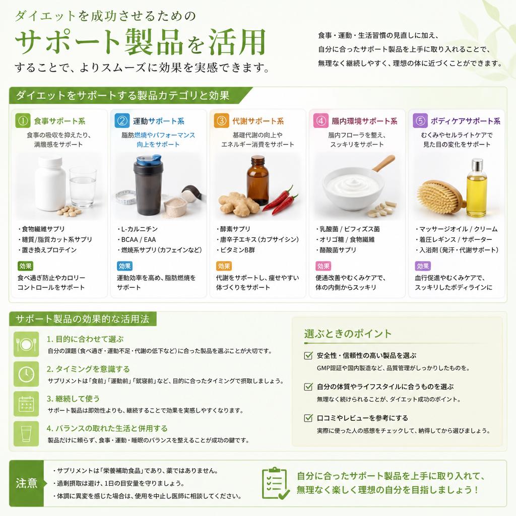 サポート製品でダイエットをサポート